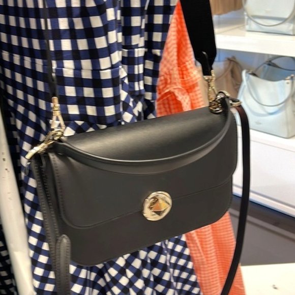 kate spade Handbags - Kate Spade Flap Crossbody Smooth Leather Black